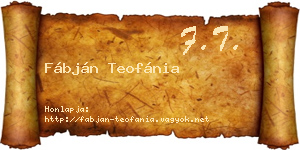 Fábján Teofánia névjegykártya