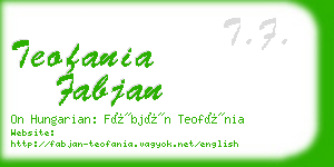 teofania fabjan business card